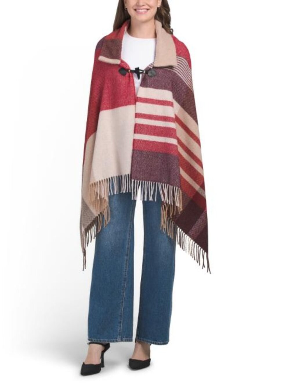 IWT Made In Italy Wool Poncho With Collar